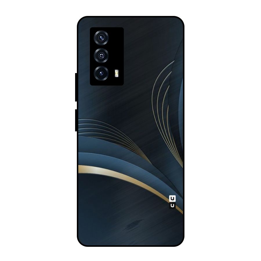 Gold Blue Beauty Metal Back Case for iQOO Z5