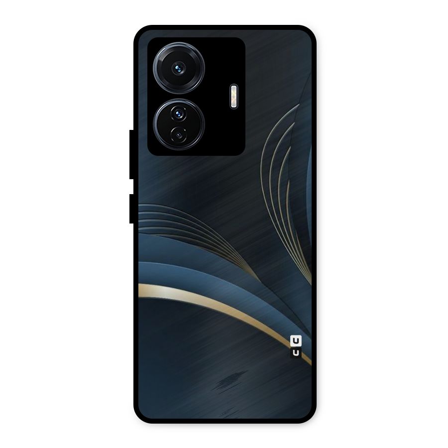 Gold Blue Beauty Metal Back Case for iQOO Z6