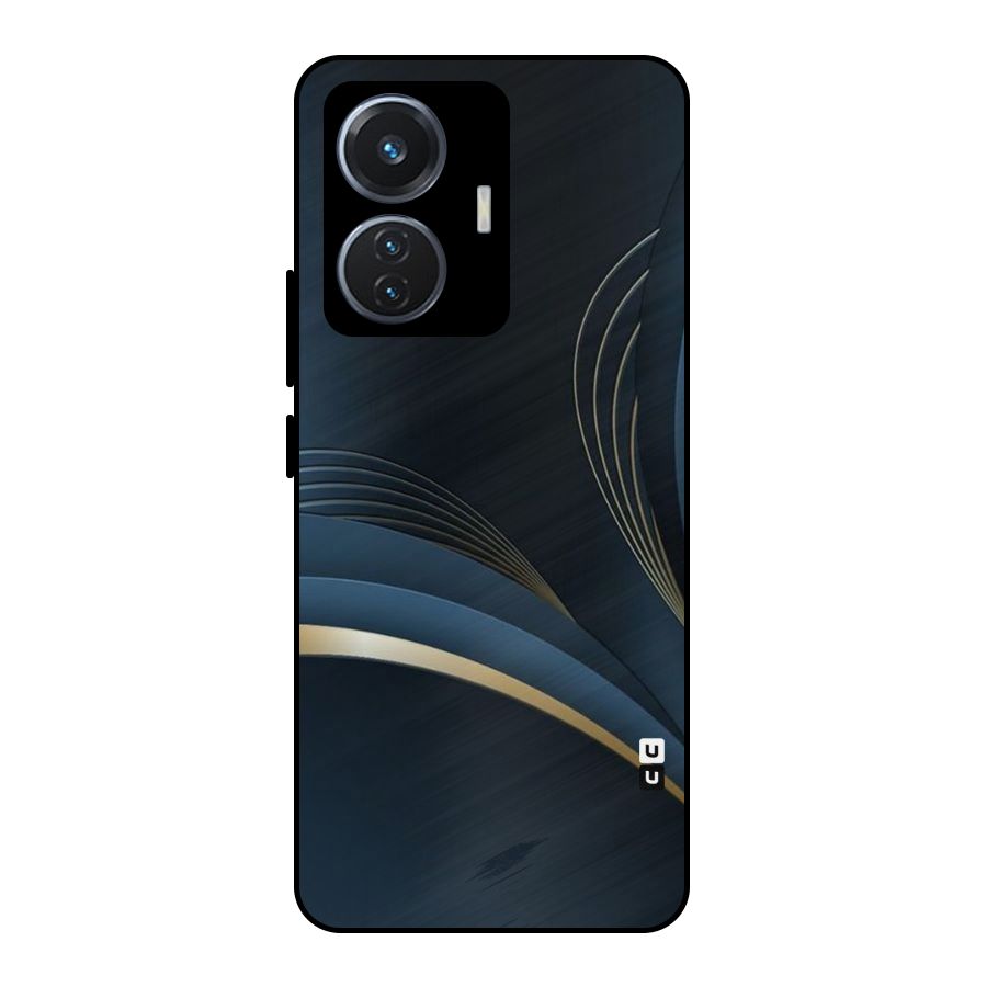 Gold Blue Beauty Metal Back Case for iQOO Z6 44W
