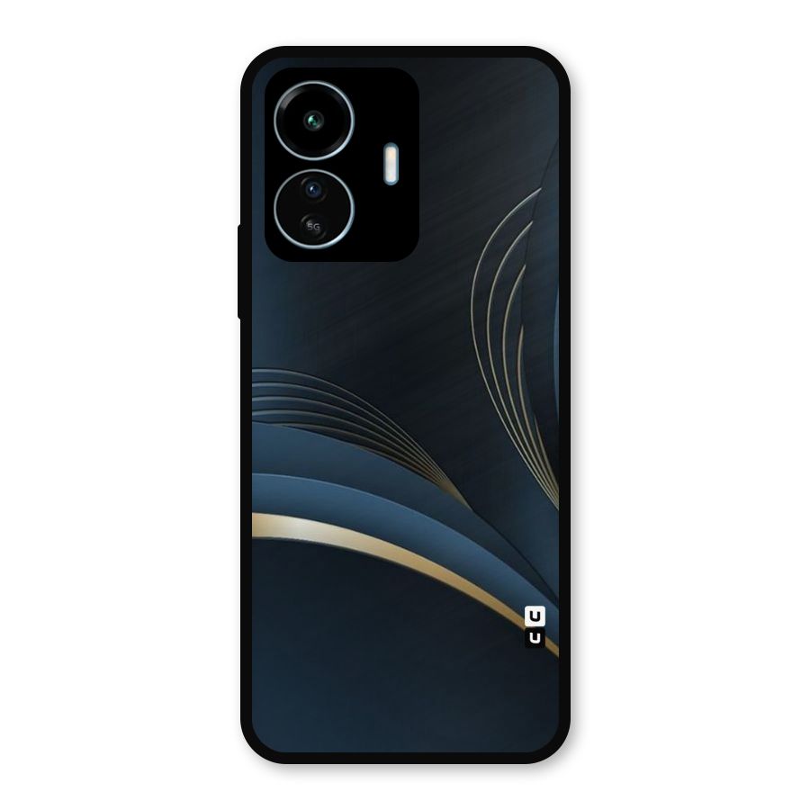 Gold Blue Beauty Metal Back Case for vivo iQOO Z6 Lite 5G