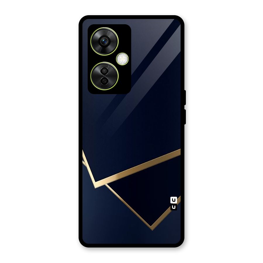 Gold Corners Glass Back Case for OnePlus Nord CE 3 Lite