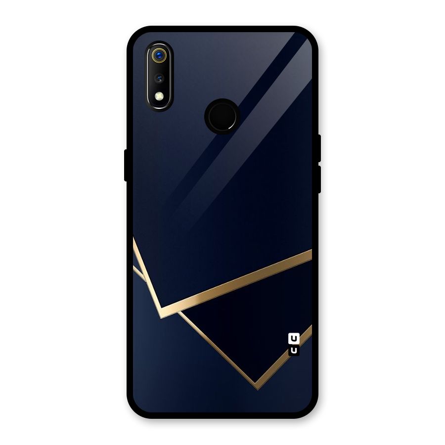 Gold Corners Glass Back Case for Realme 3i