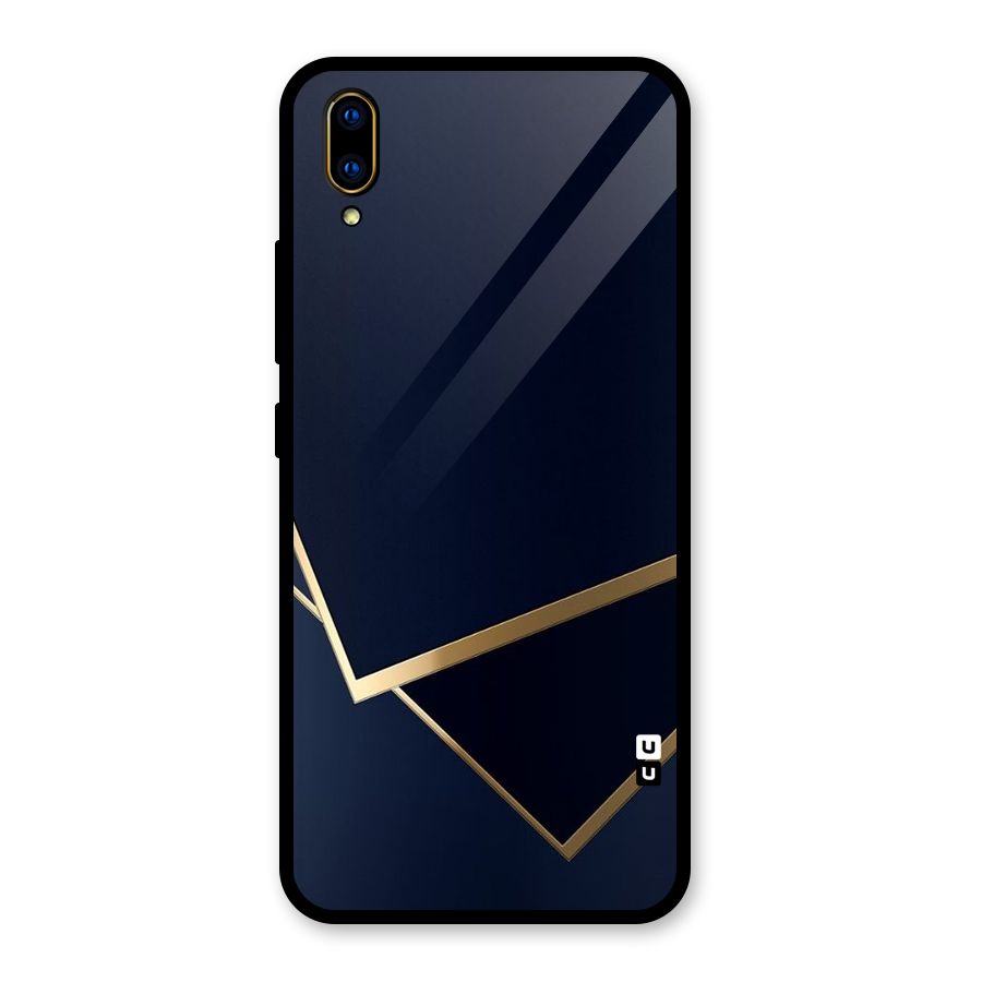 Gold Corners Glass Back Case for Vivo V11 Pro