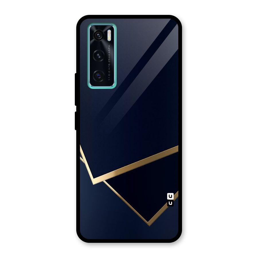 Gold Corners Glass Back Case for Vivo V20 SE