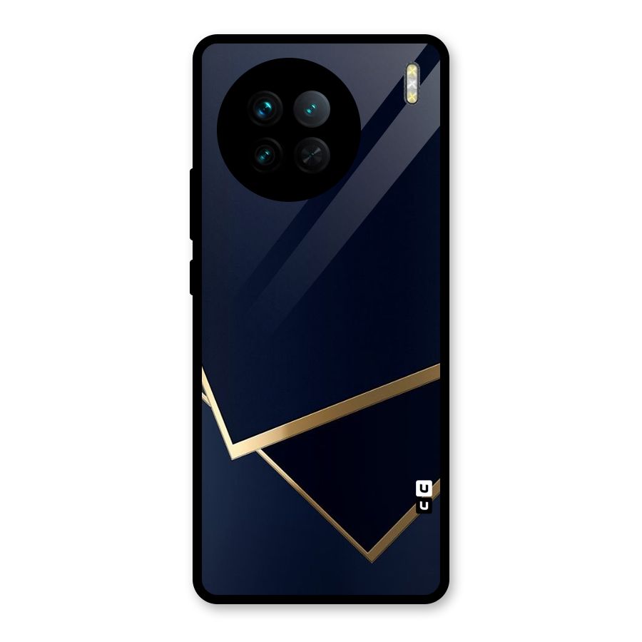 Gold Corners Glass Back Case for Vivo X90