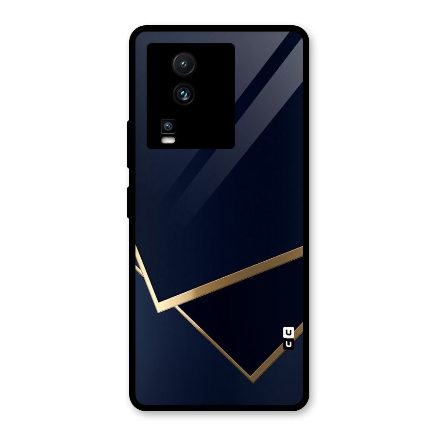 Gold Corners Glass Back Case for Vivo iQOO Neo 7 Pro