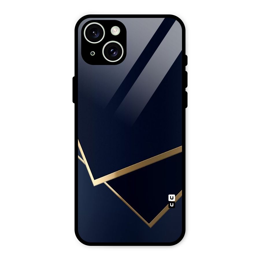 Gold Corners Glass Back Case for iPhone 15 Plus