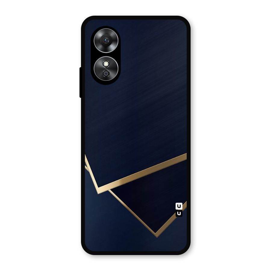 Gold Corners Metal Back Case for Oppo A17