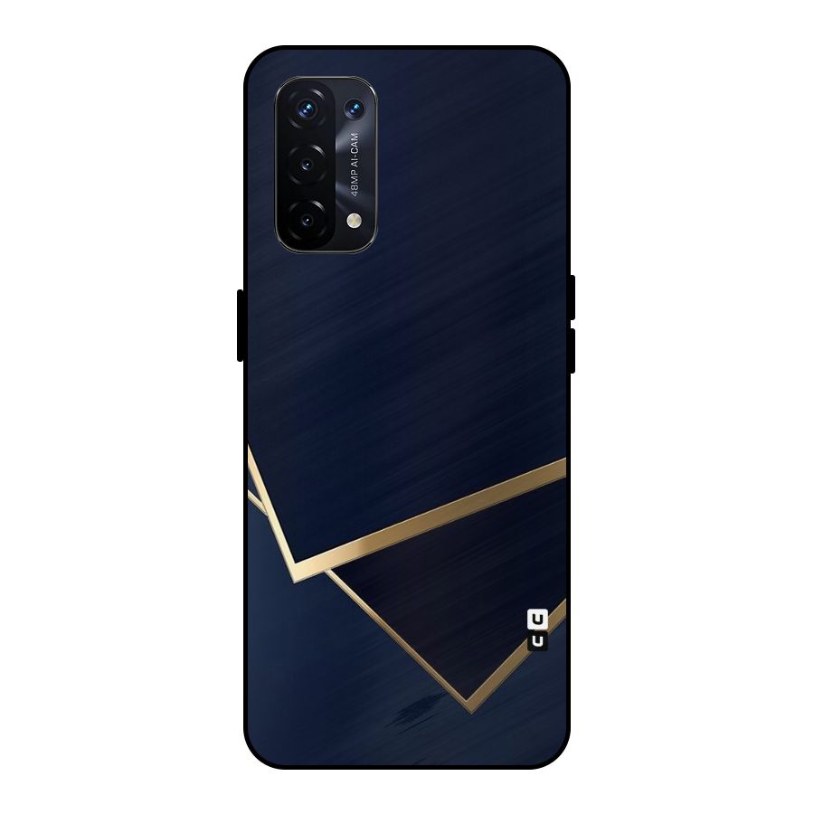 Gold Corners Metal Back Case for Oppo A74 5G