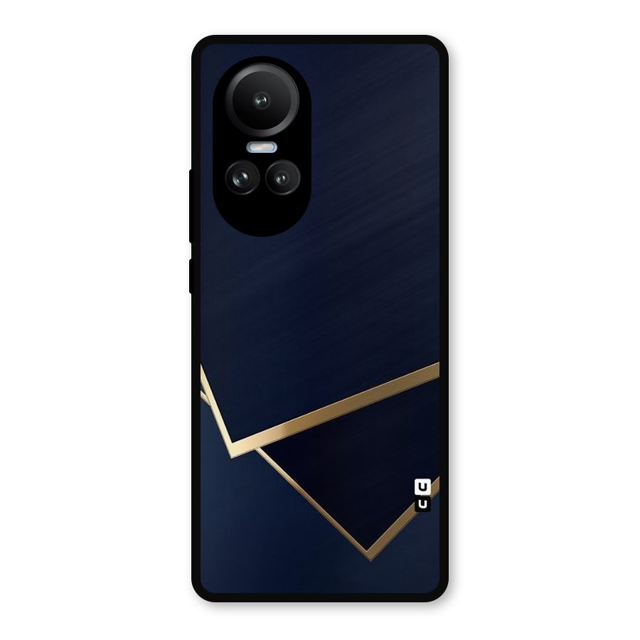 Gold Corners Metal Back Case for Oppo Reno10 Pro