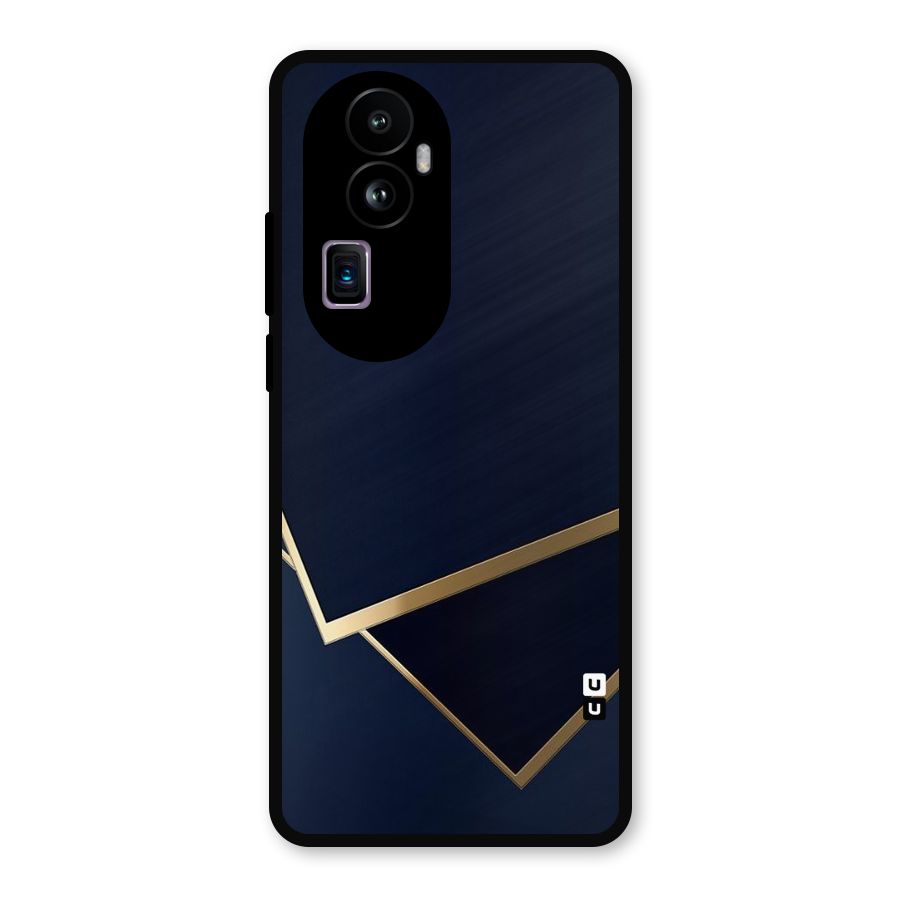 Gold Corners Metal Back Case for Oppo Reno10 Pro Plus