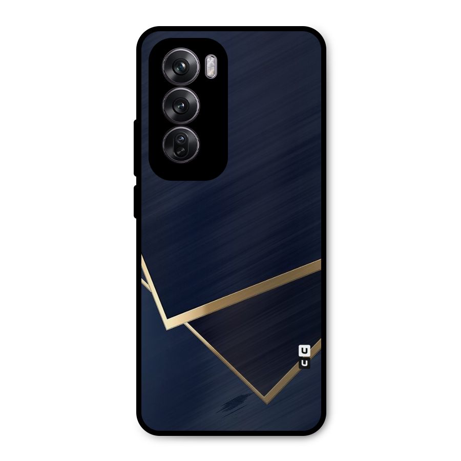 Gold Corners Metal Back Case for Oppo Reno12 Pro