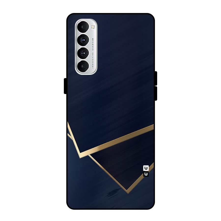 Gold Corners Metal Back Case for Oppo Reno4 Pro