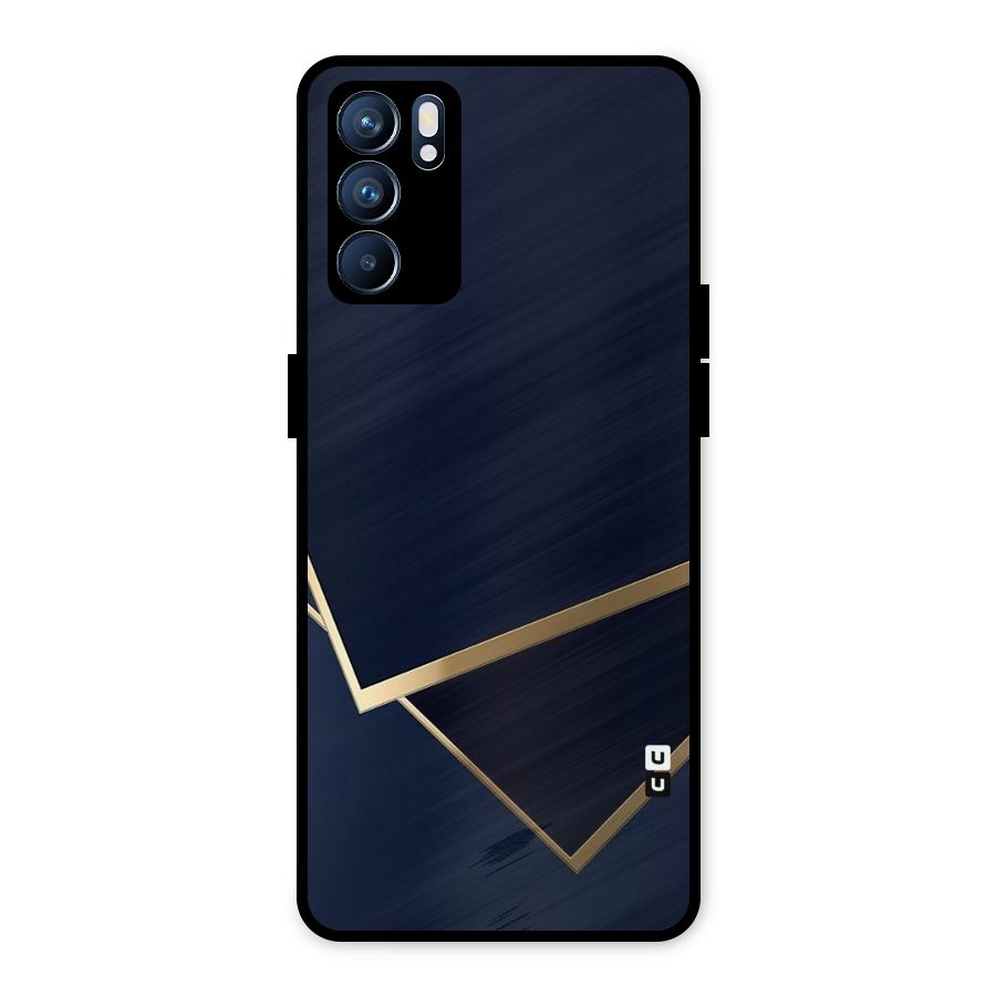 Gold Corners Metal Back Case for Oppo Reno6 5G