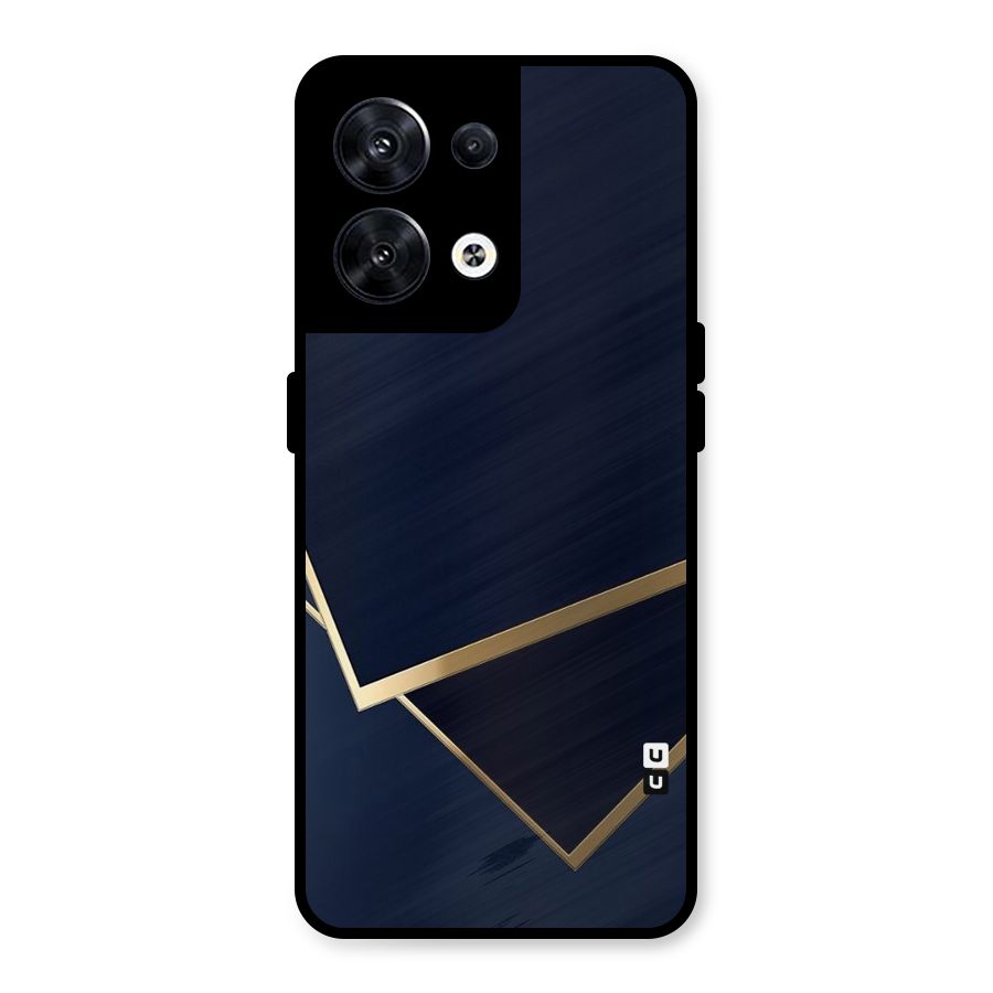 Gold Corners Metal Back Case for Oppo Reno8 5G