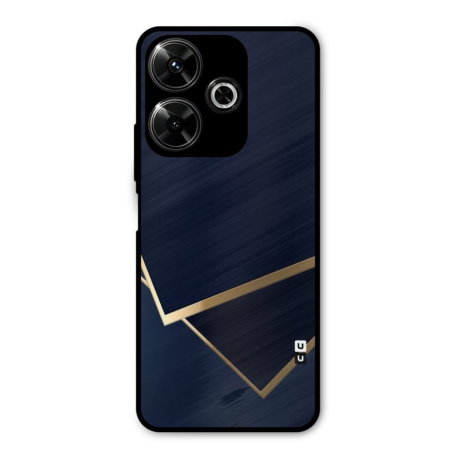 Gold Corners Metal Back Case for Poco M6 Plus