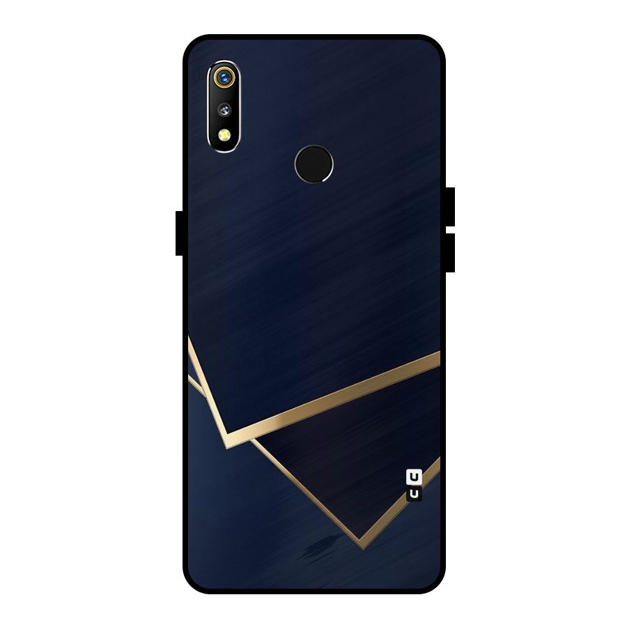 Gold Corners Metal Back Case for Realme 3