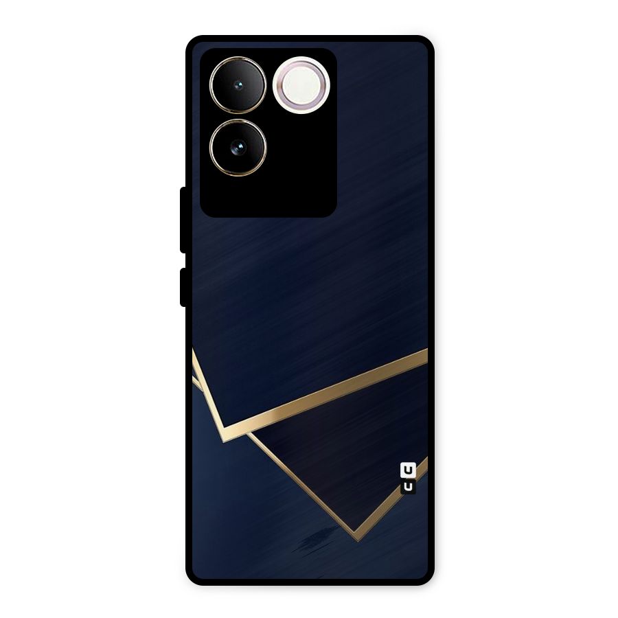 Gold Corners Metal Back Case for Vivo T2 Pro