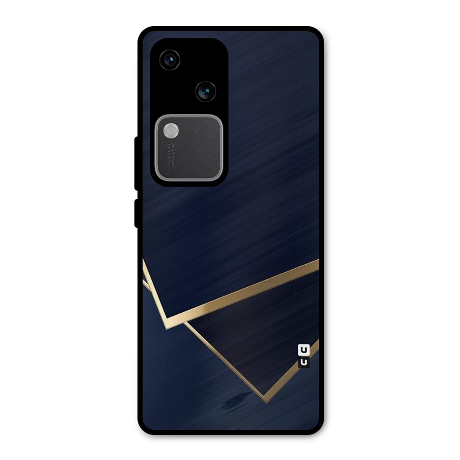 Gold Corners Metal Back Case for Vivo V30 Pro