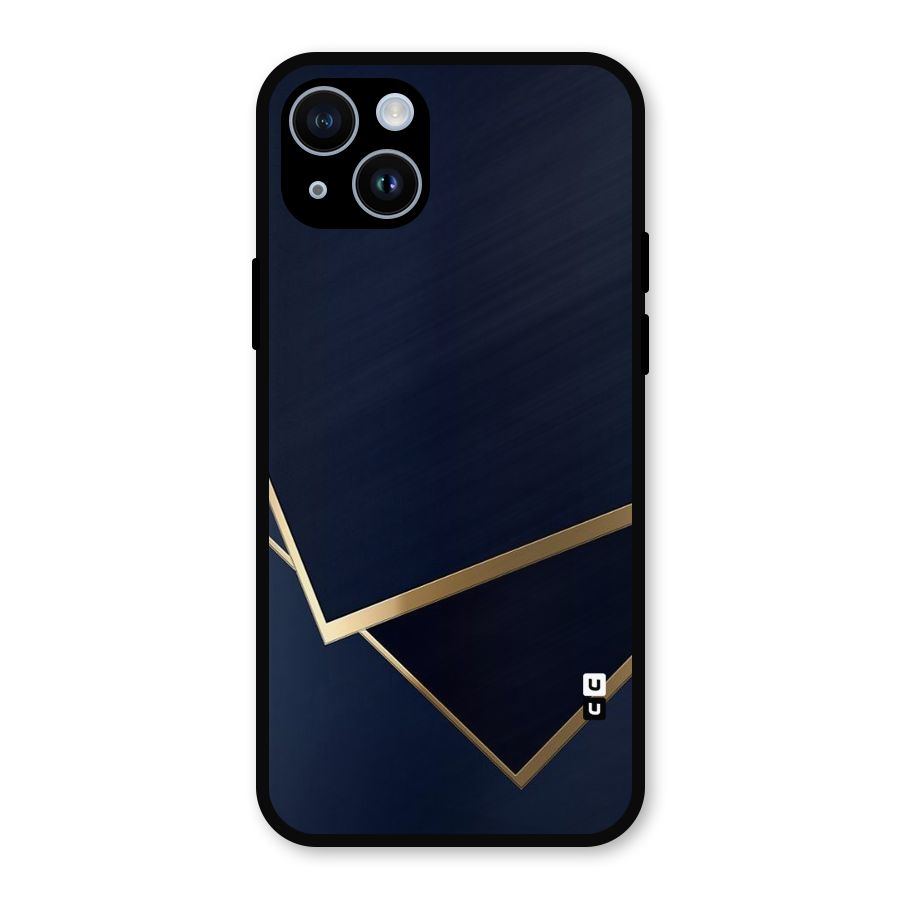 Gold Corners Metal Back Case for iPhone 14