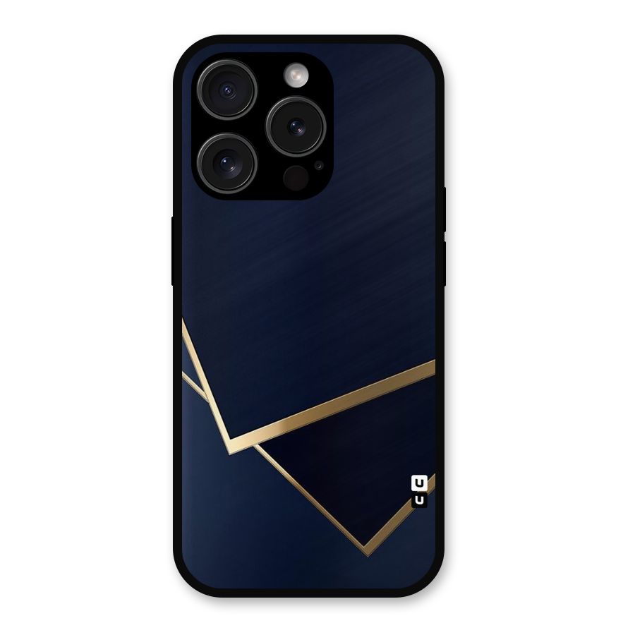 Gold Corners Metal Back Case for iPhone 15 Pro