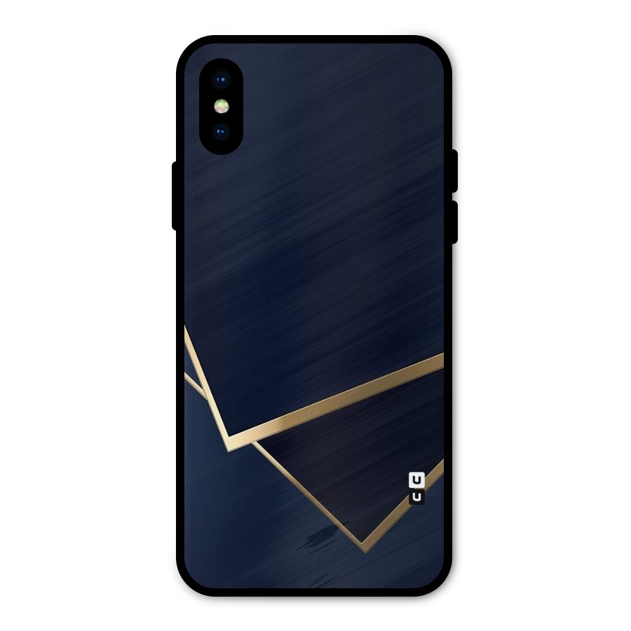 Gold Corners Metal Back Case for iPhone XS
