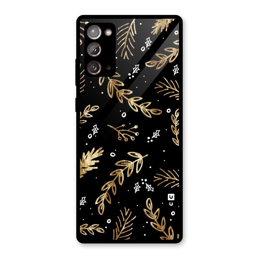 Gold Palm Leaves Glass Back Case for Galaxy Note 20