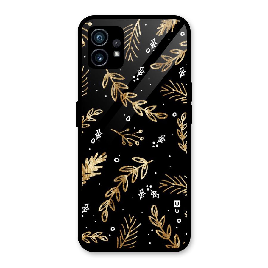 Gold Palm Leaves Glass Back Case for Nothing Phone 1