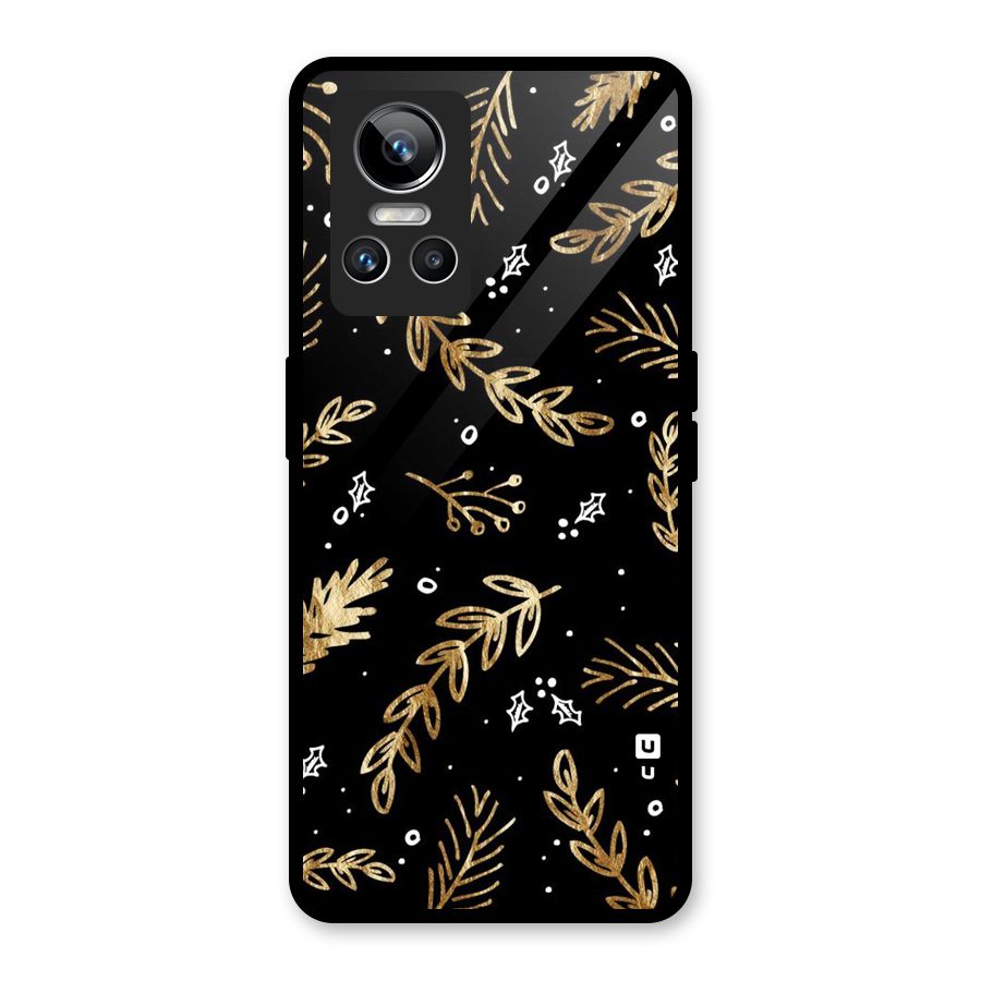 Gold Palm Leaves Glass Back Case for Realme GT Neo 3