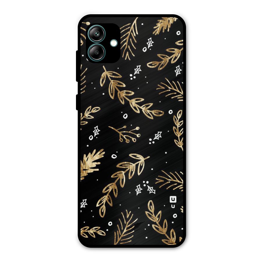 Gold Palm Leaves Metal Back Case for Galaxy A04
