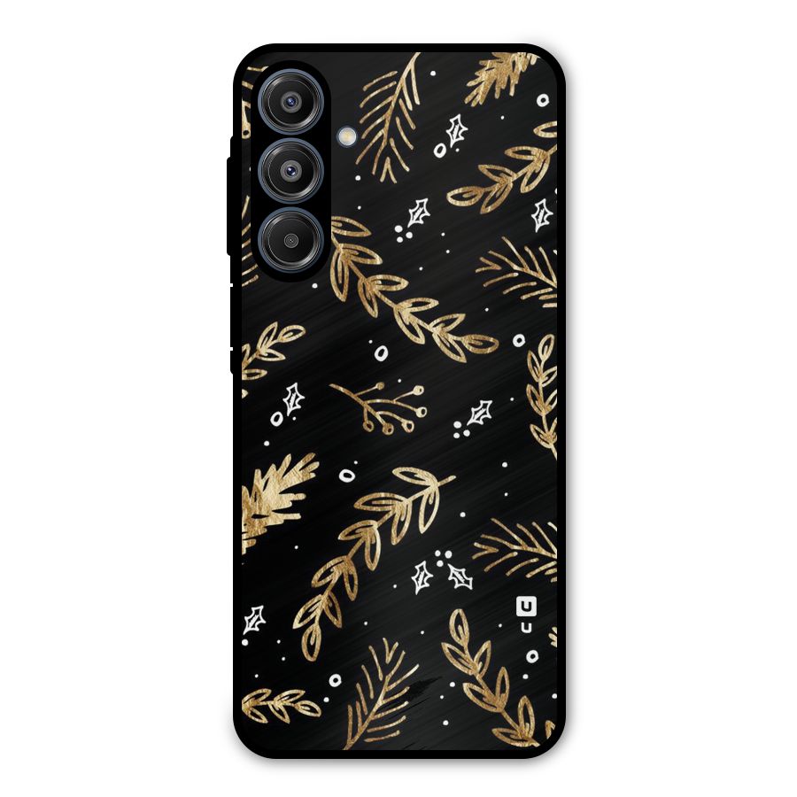 Gold Palm Leaves Metal Back Case for Galaxy A16 5G