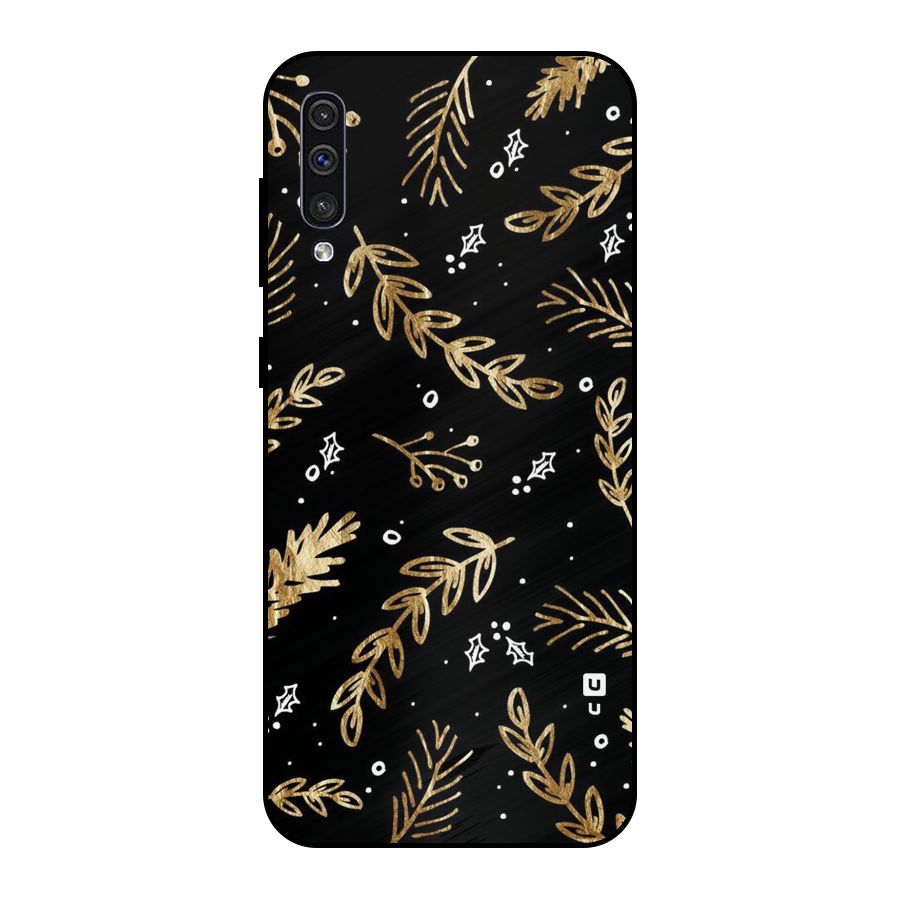 Gold Palm Leaves Metal Back Case for Galaxy A30s