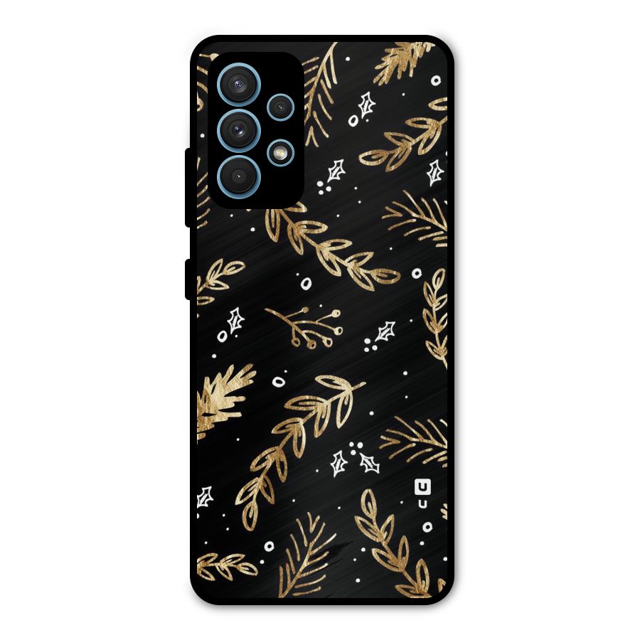 Gold Palm Leaves Metal Back Case for Galaxy A32