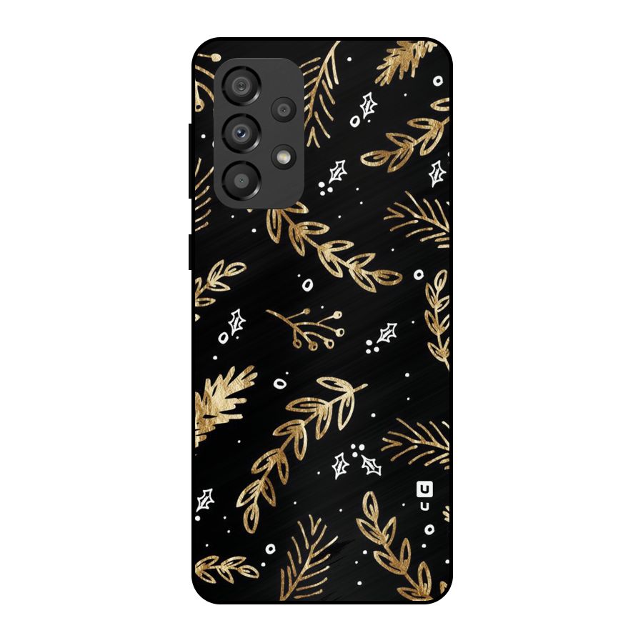 Gold Palm Leaves Metal Back Case for Galaxy A33 5G