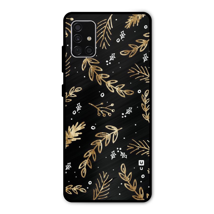 Gold Palm Leaves Metal Back Case for Galaxy A51