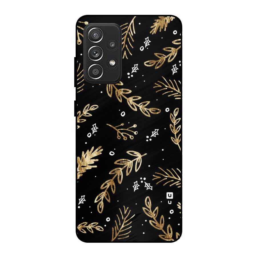 Gold Palm Leaves Metal Back Case for Galaxy A52s 5G