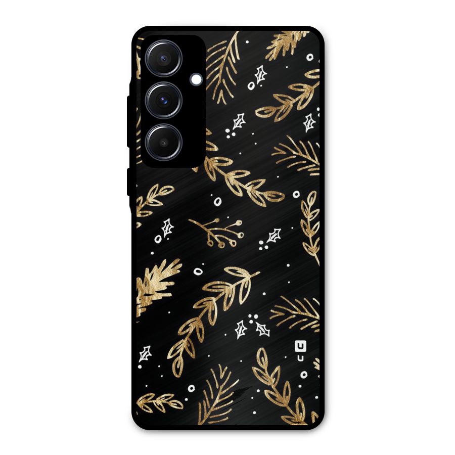 Gold Palm Leaves Metal Back Case for Galaxy A55