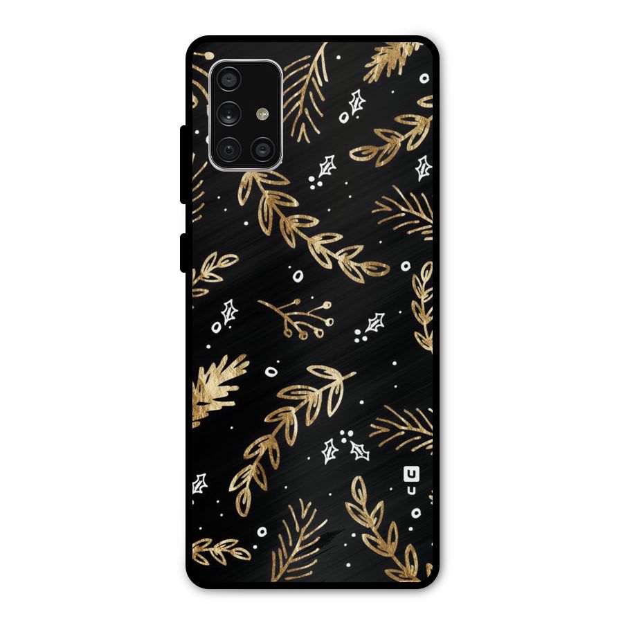Gold Palm Leaves Metal Back Case for Galaxy A71