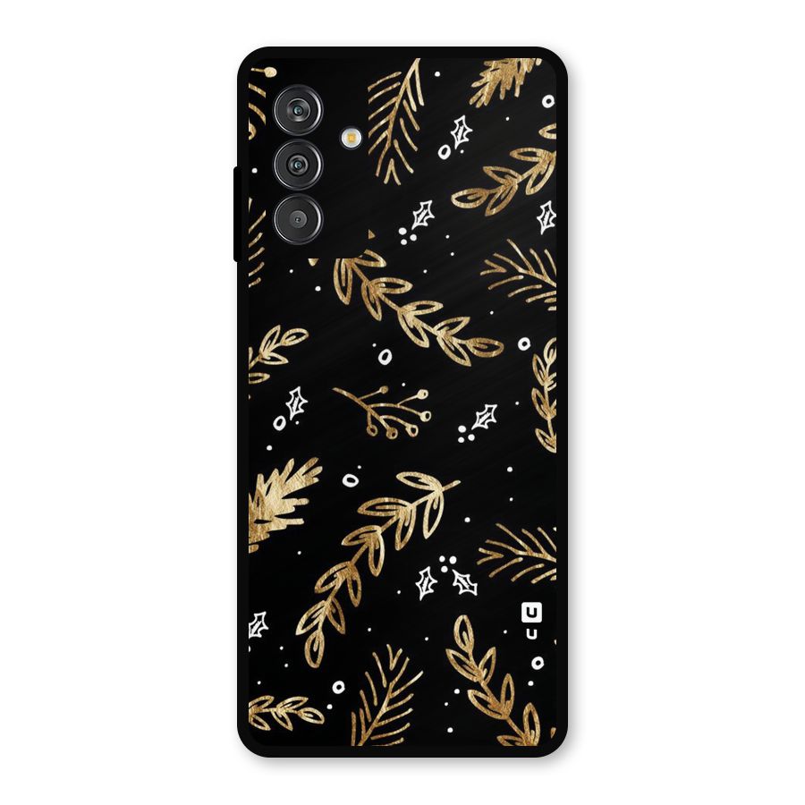 Gold Palm Leaves Metal Back Case for Galaxy F13