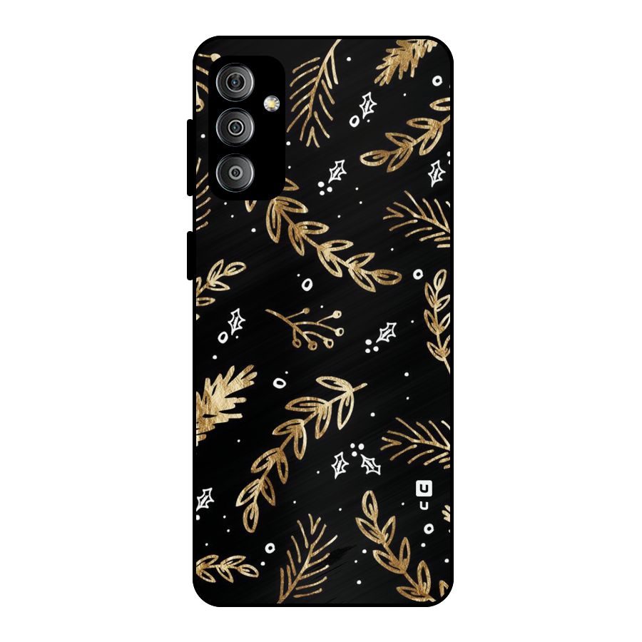 Gold Palm Leaves Metal Back Case for Galaxy F23