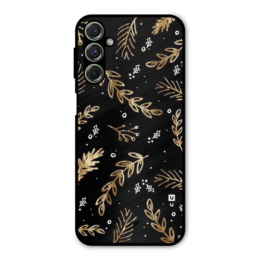 Gold Palm Leaves Metal Back Case for Galaxy F34