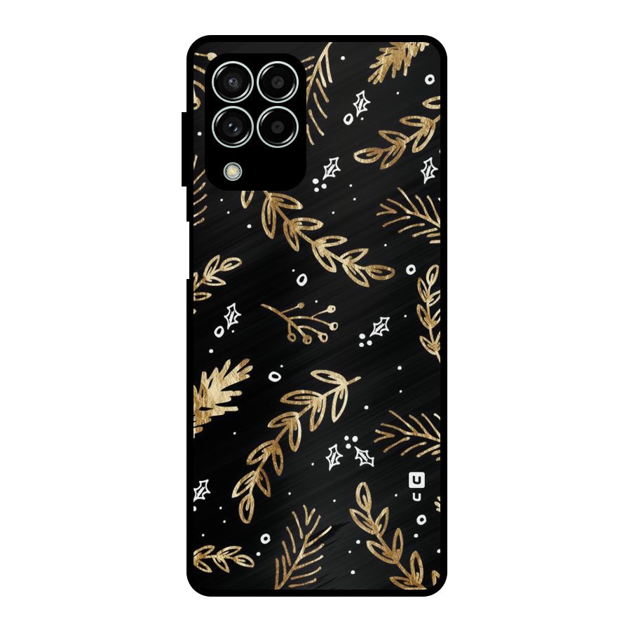 Gold Palm Leaves Metal Back Case for Galaxy M33