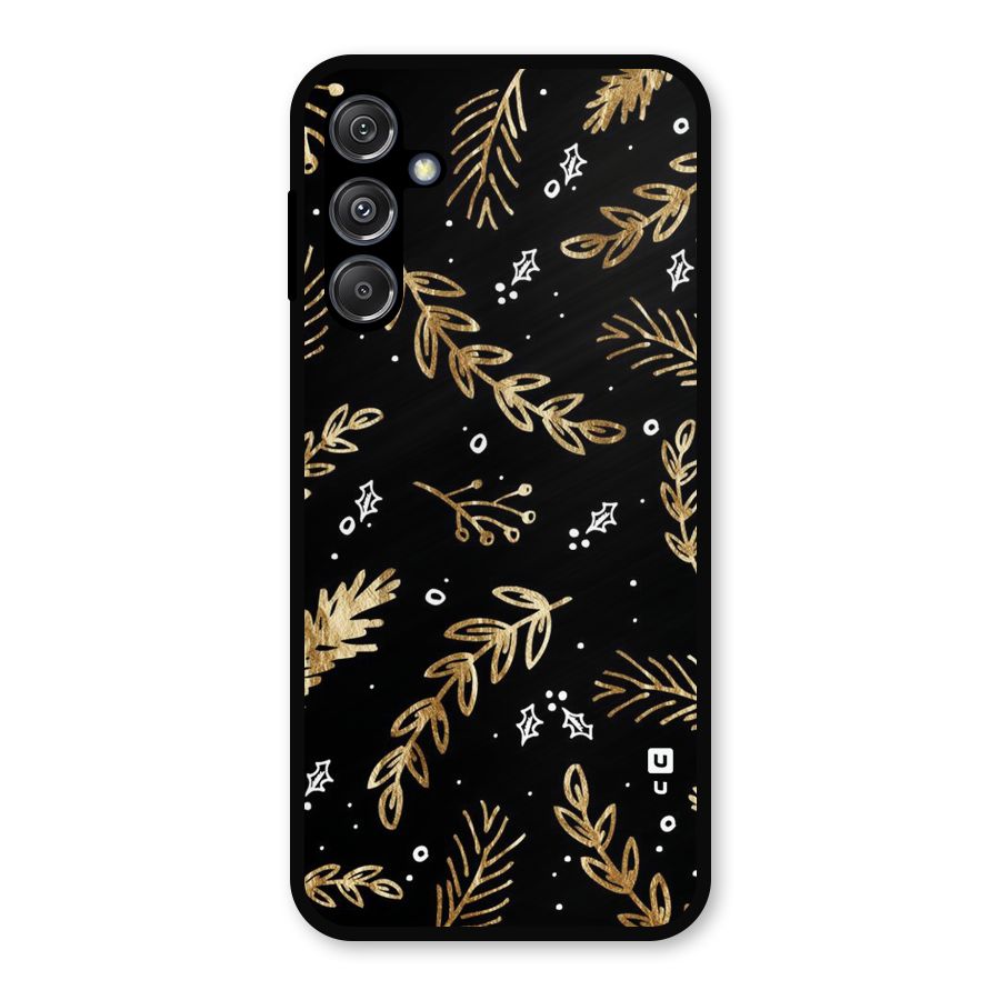 Gold Palm Leaves Metal Back Case for Galaxy M34 5G