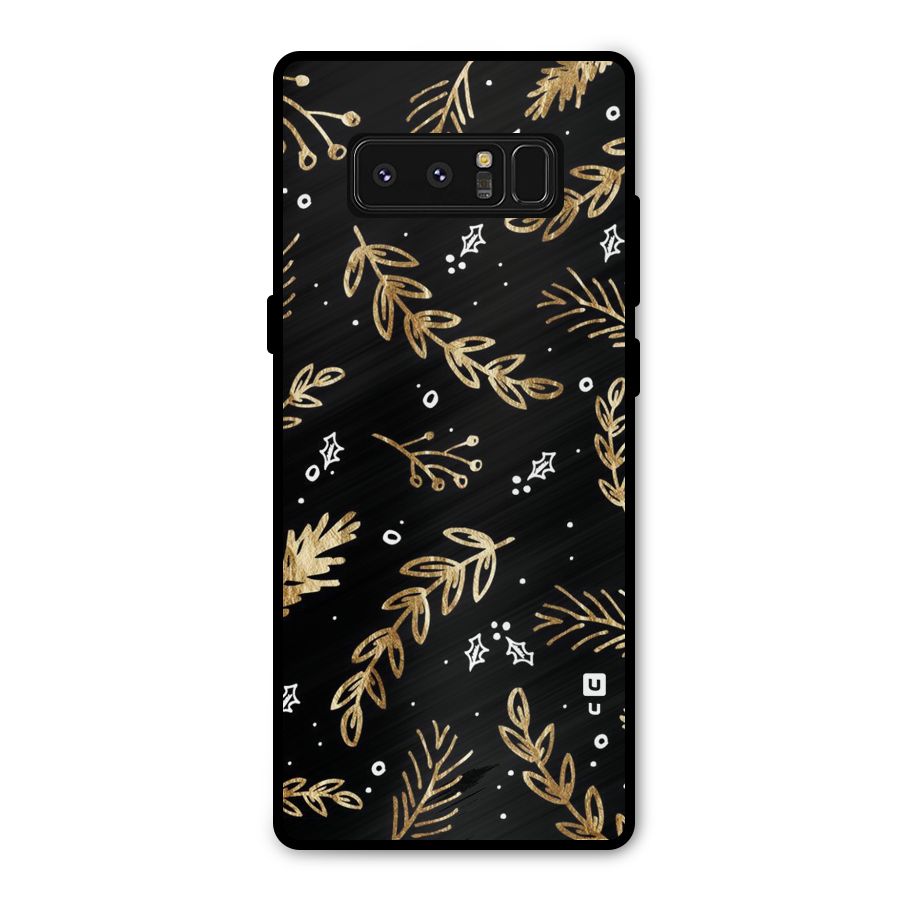 Gold Palm Leaves Metal Back Case for Galaxy Note 8