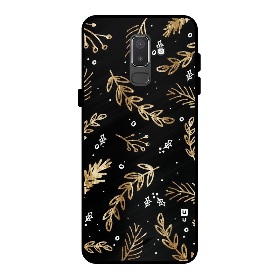 Gold Palm Leaves Metal Back Case for Galaxy On8 (2018)