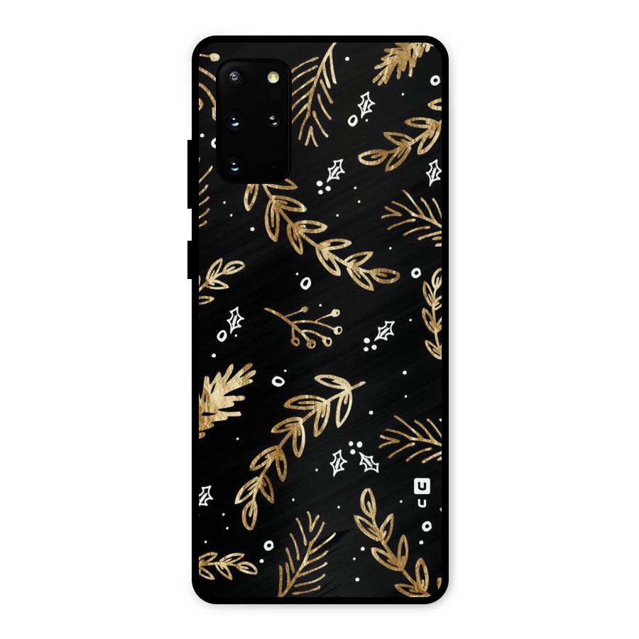Gold Palm Leaves Metal Back Case for Galaxy S20 Plus