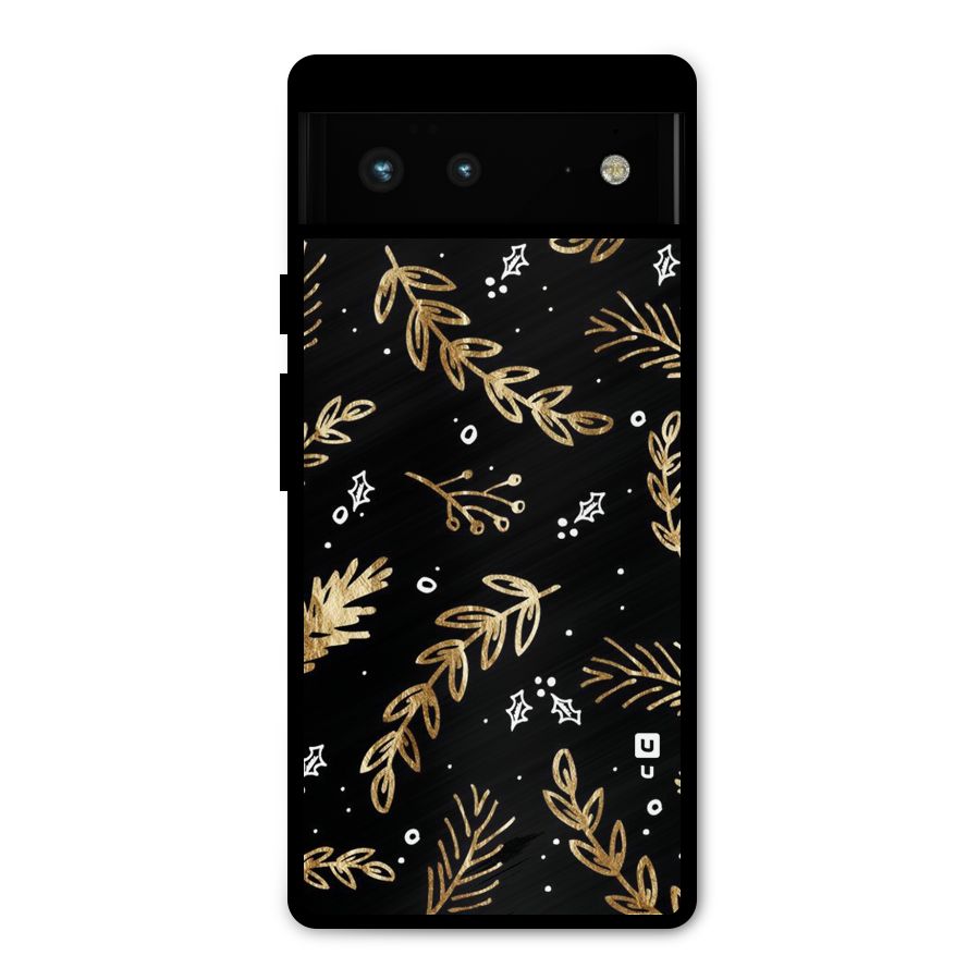 Gold Palm Leaves Metal Back Case for Google Pixel 6