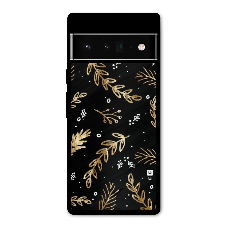 Gold Palm Leaves Metal Back Case for Google Pixel 6 Pro