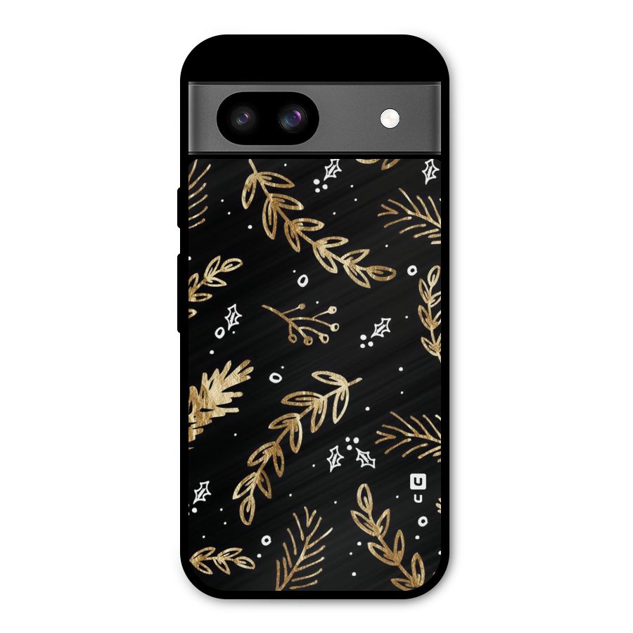 Gold Palm Leaves Metal Back Case for Google Pixel 8a