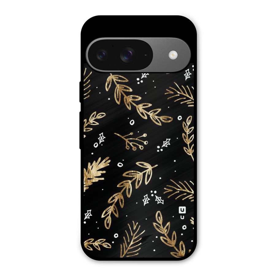 Gold Palm Leaves Metal Back Case for Google Pixel 9